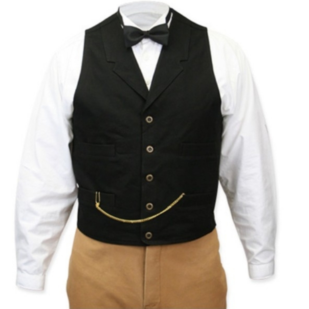 Scully Old West Style Black Vest